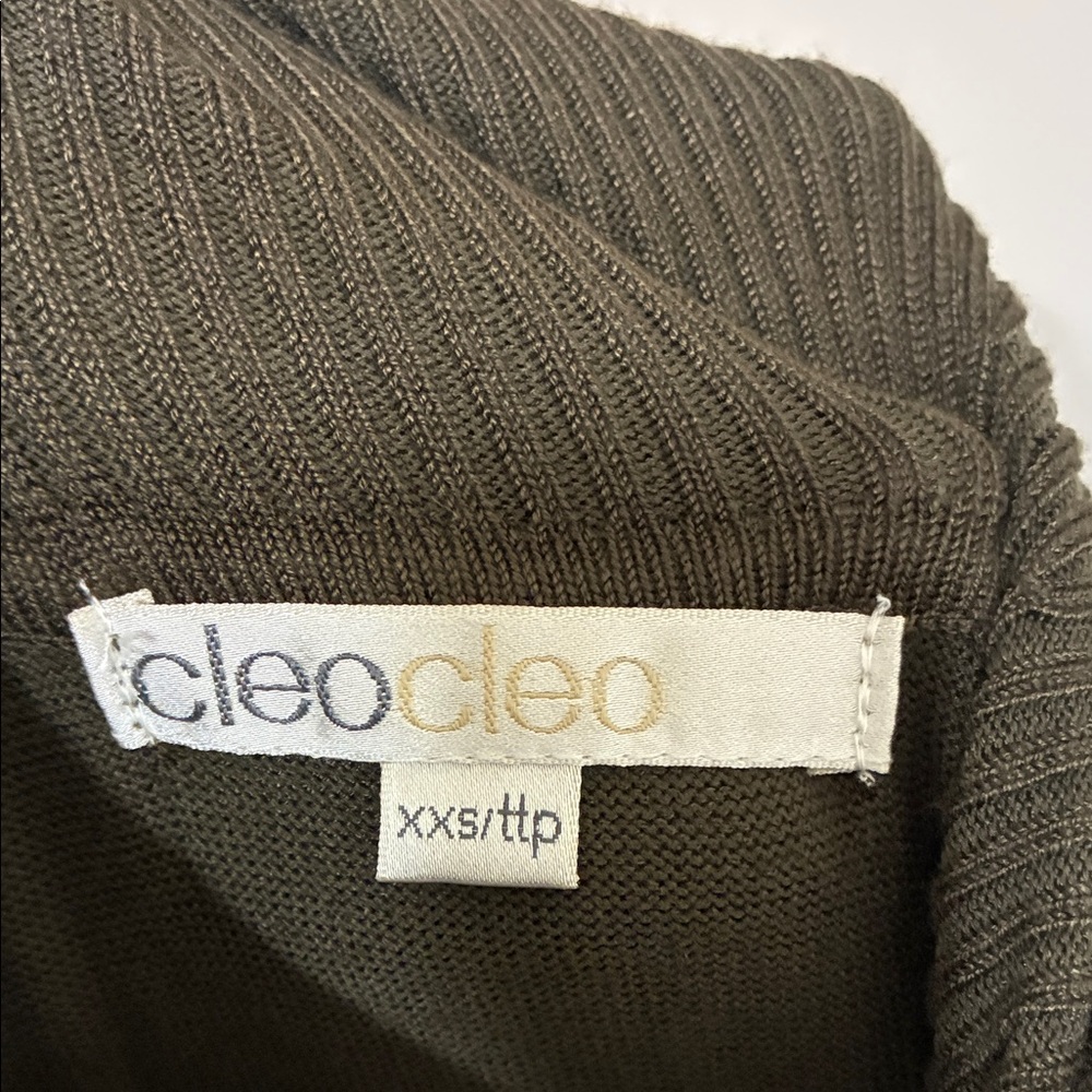 Cleo Dark Olive Cowl Neck Sweater; Soft Rayon Blend; Size: XSP - Picture 2 of 10